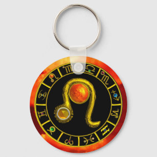 LEO GULD ZODIAC BIRTHDAY JEWEL Astrology Diagram Nyckelring