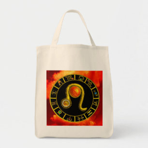 LEO/Guld Zodiac Birthday Jewel Astrology Diagram Tygkasse