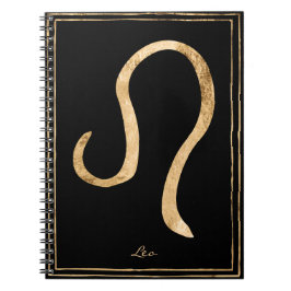 Leo hammered guld stilized astrology symbol anteckningsbok