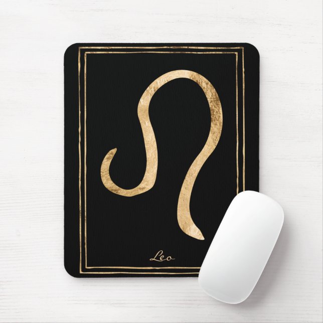 Leo hammered guld stilized astrology zodiac musmatta (Med mus)