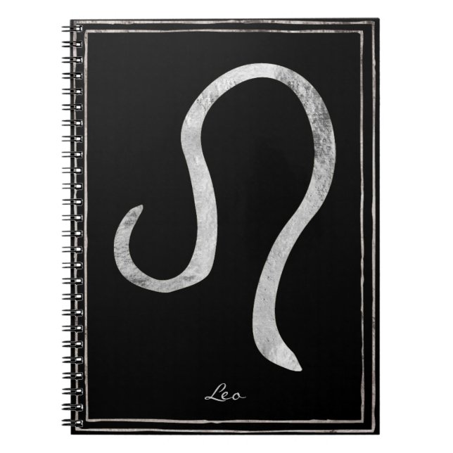 Leo hammered silver stilized astrology symbol anteckningsbok (Framsidan)