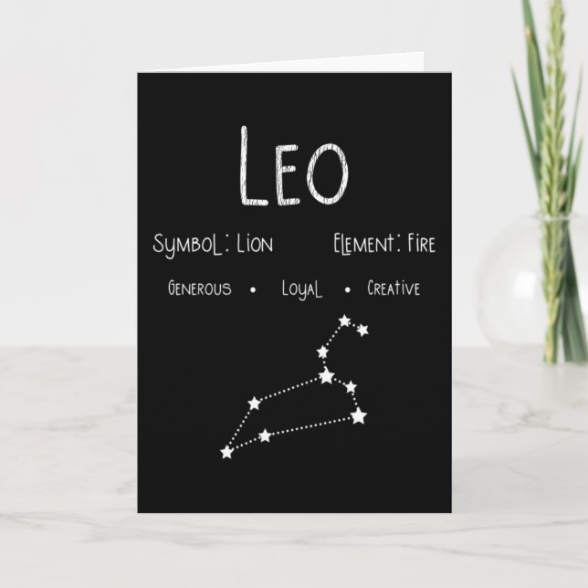 Leo Horoscope Astrology Stjärntecken Birthday Gift Kort (Framsida)