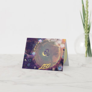Leo Horoscope Birthday Card Kort
