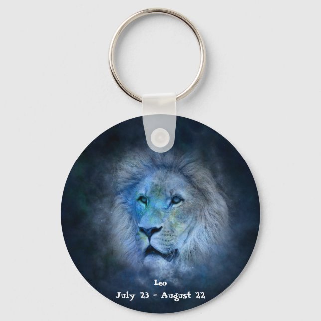 Leo Horoscope Button Keychain Nyckelring (Framsida)