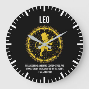 Leo - Horoscope, Funny Zodiac Sign Humor Stor Klocka