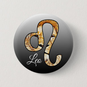 Leo Horoscope Sign Lejon Zodiac-symbolknappar Knapp