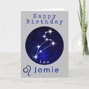 Leo Horoscope Zodiac Card Kort
