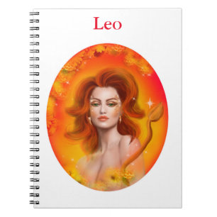 Leo Horoscope Zodiac Fantasy Anteckningsbok Med Spiral