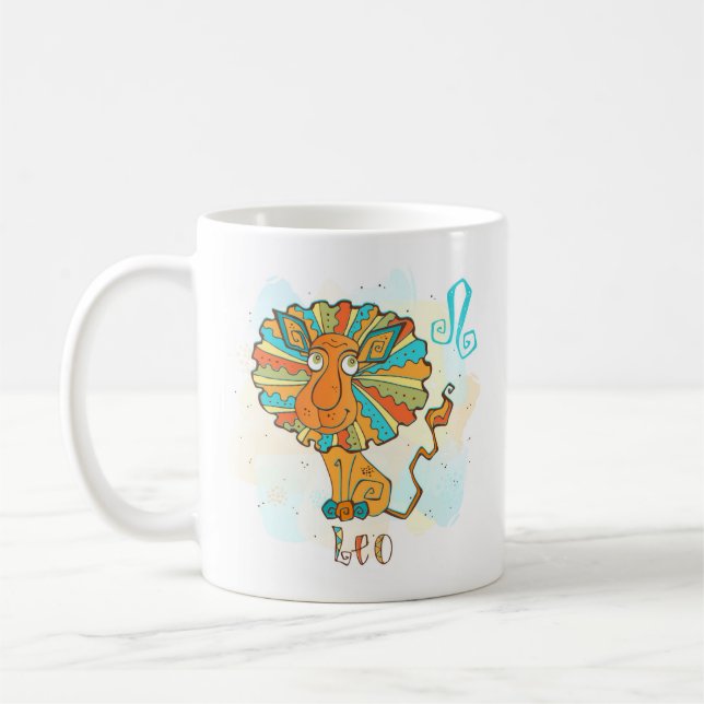 Leo Horoscope Zodiac Sign Jul 23 - Aug 23 Birthday Kaffemugg (Vänster)