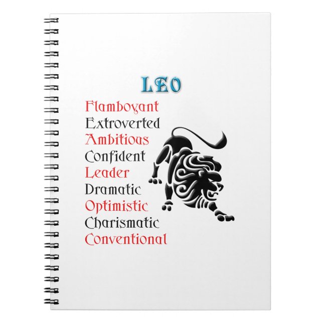 Leo Horoscope Zodiac-tecken Anteckningsbok (Framsidan)