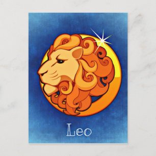 Leo i blått vykort