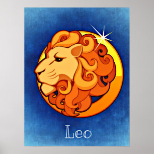 Leo i Blue Poster