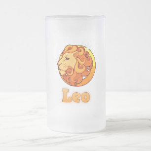 Leo illustration frostat ölglas