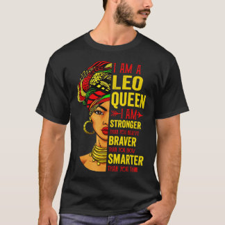 Leo jag är starkare på födelsedagen för Leo Zodiac T Shirt