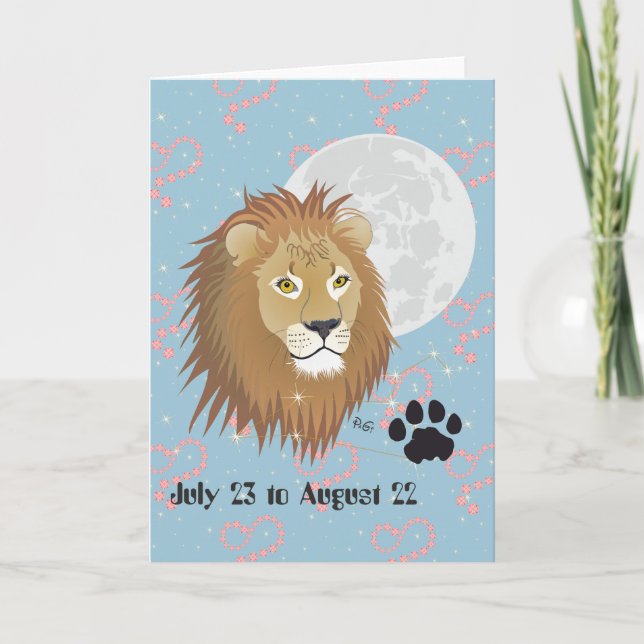 Leo July 23 to August 22 Greeting Card Kort (Framsida)