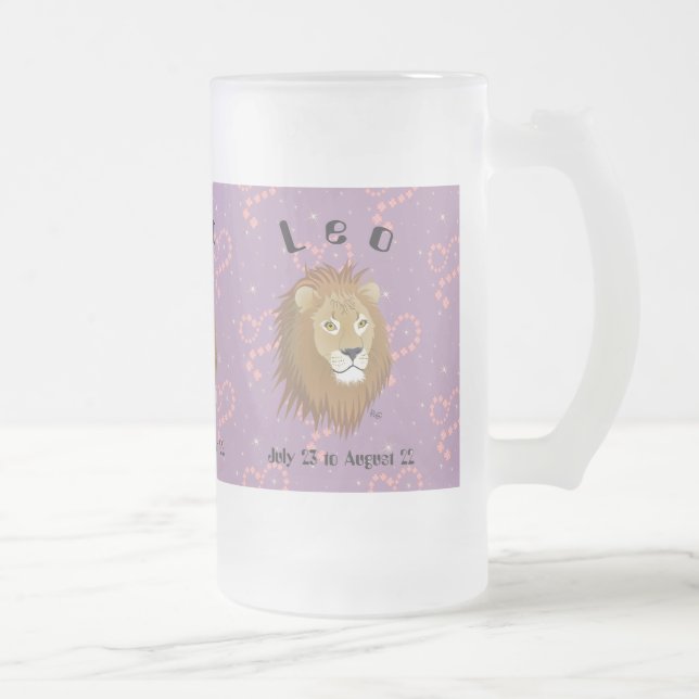 Leo July 23 to August 22 Mug Frostat Ölglas (Höger)