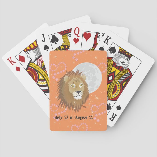 Leo July 23 to August 22 playing cards Kortlek (Baksidan)