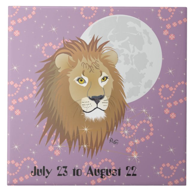 Leo July 23 to August 22 Tile Kakelplatta (Framsidan)