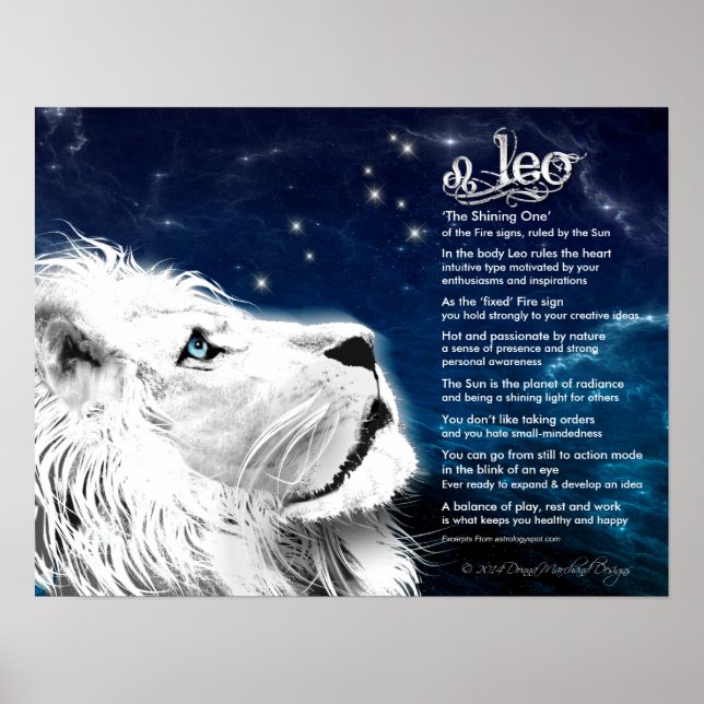 Leo Karakteristics Poster (Framsidan)