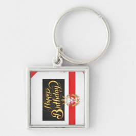 Leo Keychain Fyrkantig Silverfärgad Nyckelring