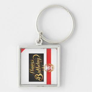 Leo Keychain Fyrkantig Silverfärgad Nyckelring