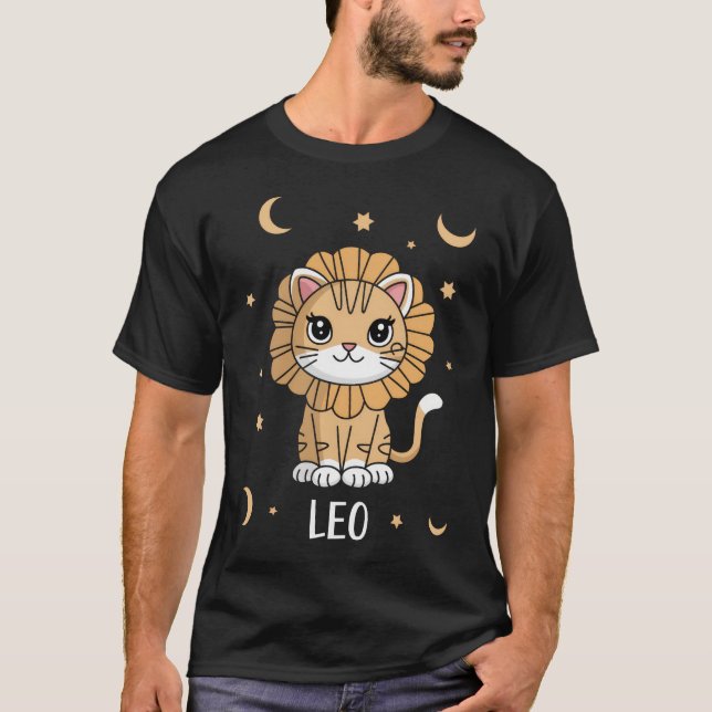 Leo Kitten: en roaring Star Adworthy Leo Zodiac T Shirt (Framsida)