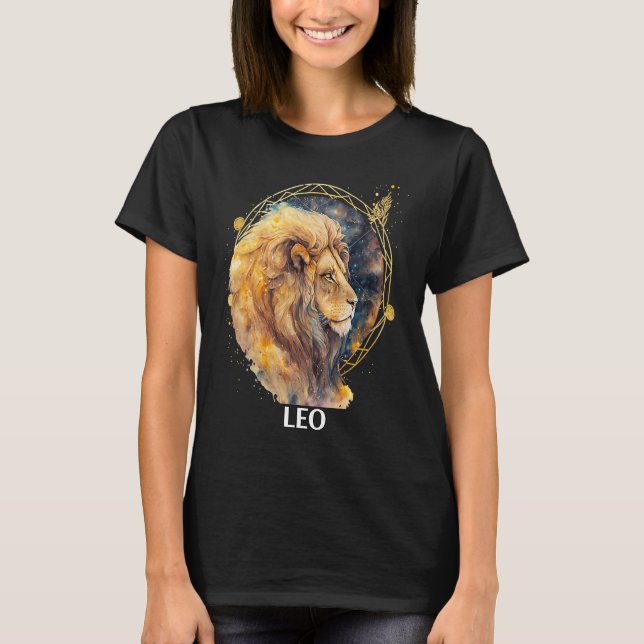 Leo Lejon Astrological Fire Zodiac Sign Sol föresk T Shirt (Framsida)