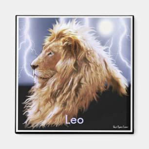 "LEO" Lejon Astrology Art Magnet