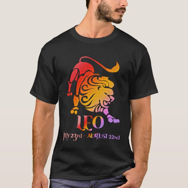 Leo Lejon Astrology Zodiac Red & Orange Tröja (Framsida)