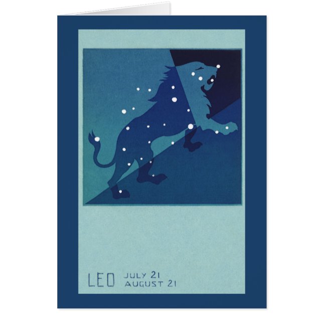 Leo Lejon Constellation Vintage Zodiac Astrology Hälsningskort (Framsidan)
