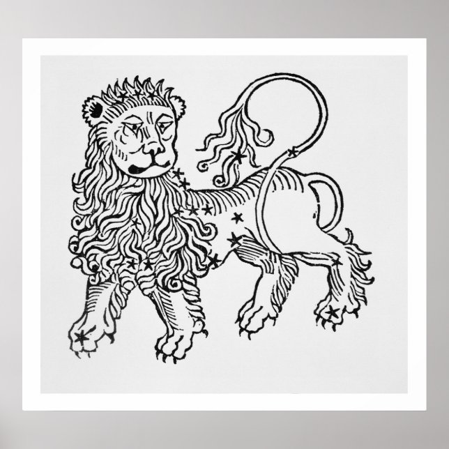 Leo (Lejon) en illustration från "Poeticon" Poster (Framsidan)