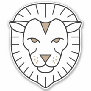 Leo, Lejon Fire Sign Black, astrologisk symbol Klistermärken
