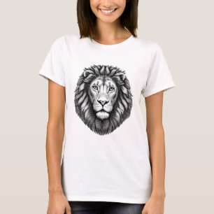 Leo Lejon Head Zodiac Art Bläck illustration T Shirt