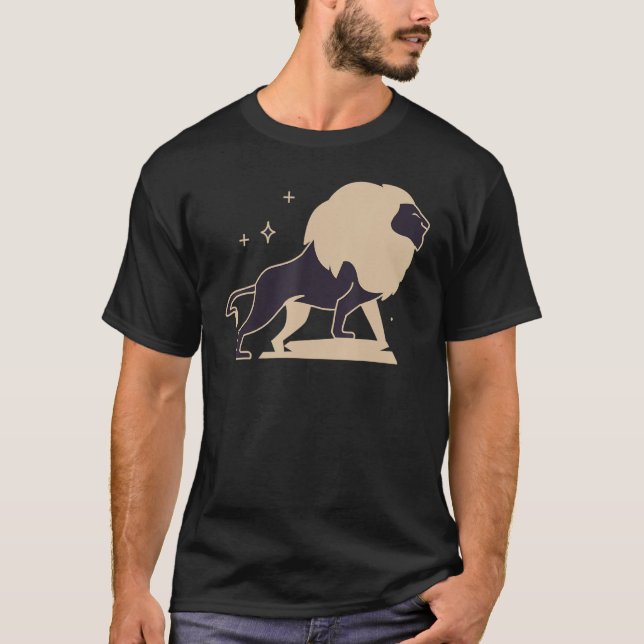 Leo Lejon Horoscope juli August Zodiac Birthday T Shirt (Framsida)
