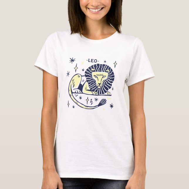 Leo Lejon Horoskop T-Shirt (Framsida)