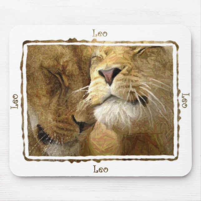 Leo - Lejon i Färgpenna Mousepad Musmatta (Framsidan)