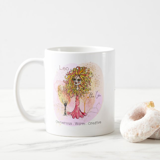 Leo Lejon Personality Traits Zodiac Sign Namn Kaffemugg (Med munk)