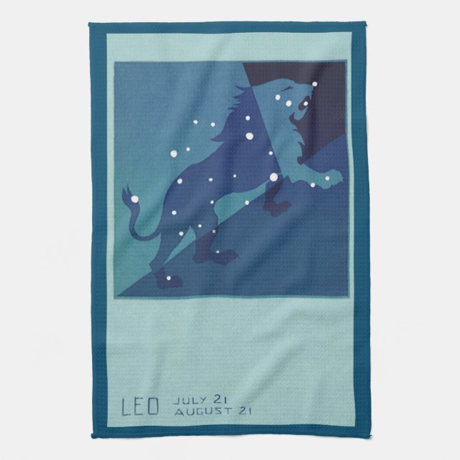 Leo Lejon Stjärnbild Vintage Zodiak Astrologi Kökshandduk (Vertikal)