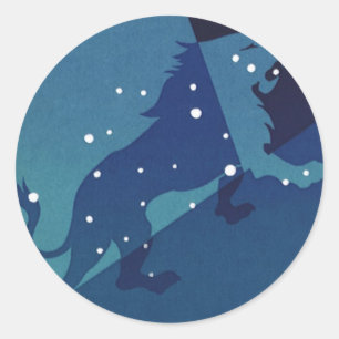Leo Lejon Stjärnbild Vintage Zodiak Astrologi Runt Klistermärke