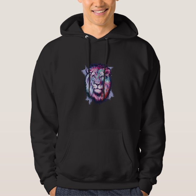 Leo Lejon Vilda Djur Kung Hoodie (Framsida)
