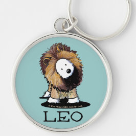 LEO Lejon Westie Keychain Rund Silverfärgad Nyckelring