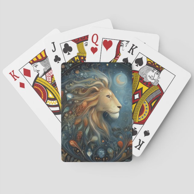 Leo Lejon Zodiac Astrologi Celestial Födelsedag Casinokort (Baksidan)