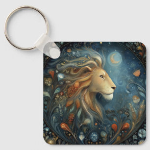 Leo Lejon Zodiac Astrologi Celestial Födelsedag Nyckelring