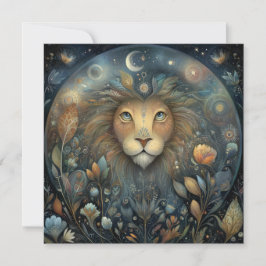 Leo Lejon Zodiac Astrologi Mystisk Födelsedag Kort