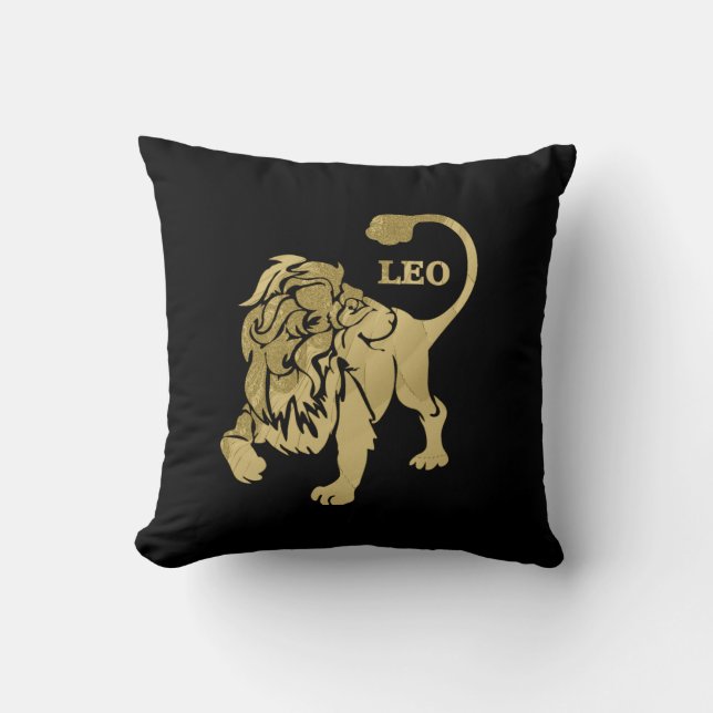 Leo Lejon Zodiac Black Kudde (Framsida)