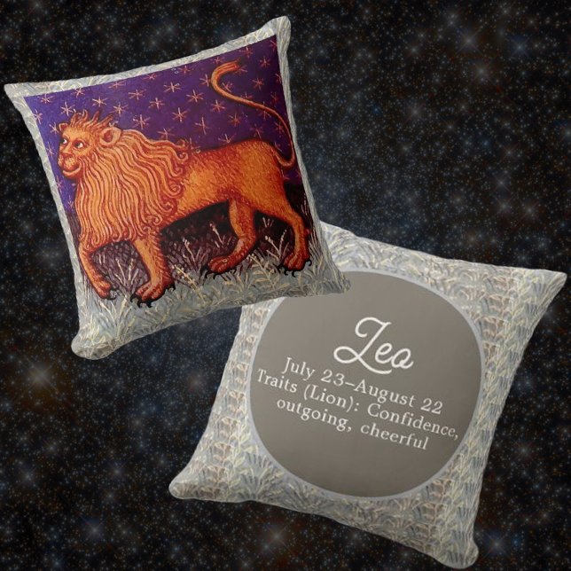 Leo Lejon Zodiac Sign Horoscope Födelsedagsfest Kudde (Skapare uppladdad)