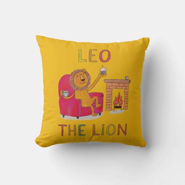 Leo, Lejon zodiac söt lejon Kudde (Framsida)