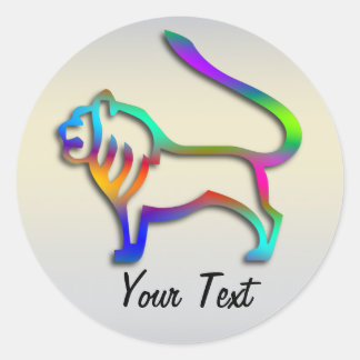 Leo Lejon Zodiac Stjärntecken Rainbow Färg Runt Klistermärke