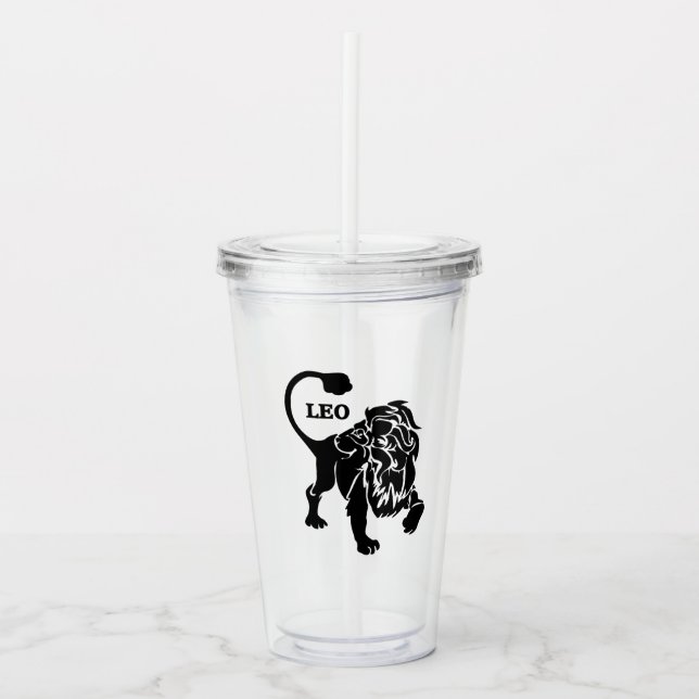 Leo Lejon Zodiac Svart Take Away Mugg (Framsida)