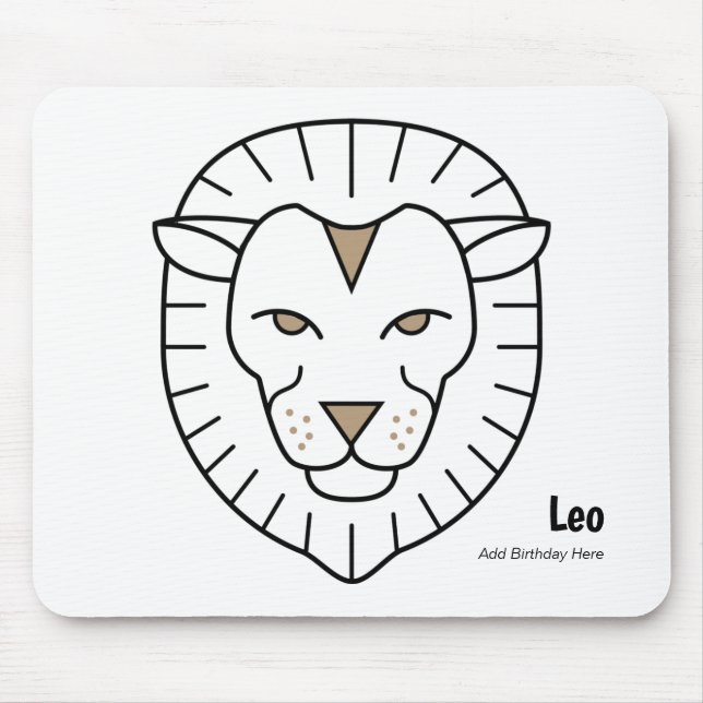 Leo, lejona guld zodiac-stjärntecknet musmatta (Framsidan)